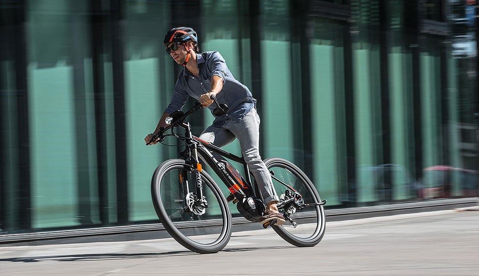 commuter on an e-bike